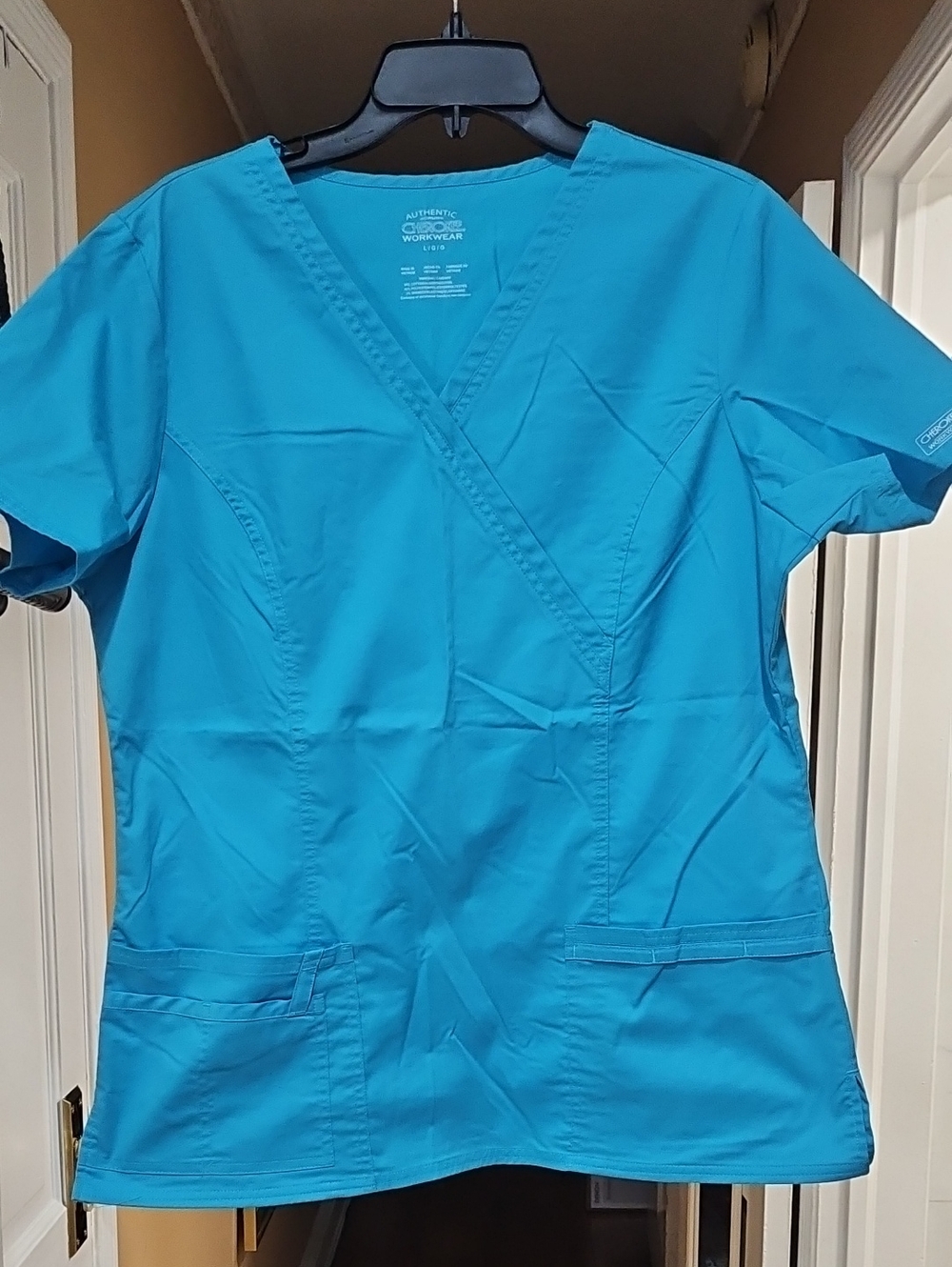 Cherokee Bright Teal V-Neck Scrub Top